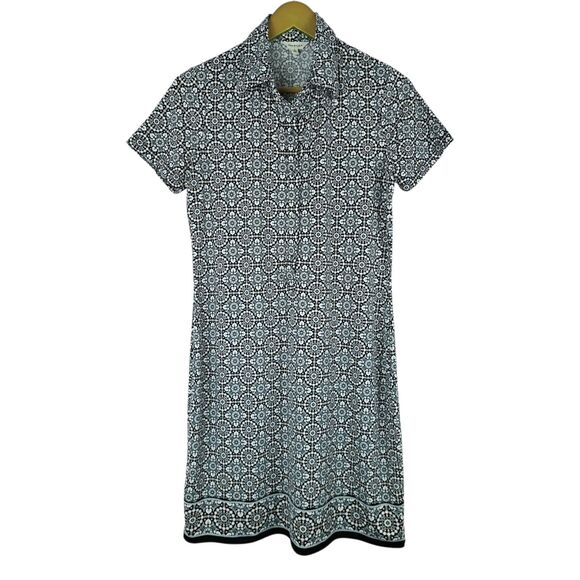 Max Studio Dresses & Skirts - Max Studio Shirt Polo Dress Floral Mandala Pattern Short sleeve Size S